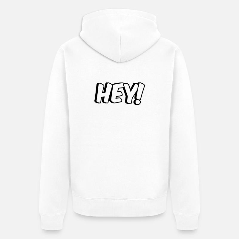 Hey Comic design - Unisex Premium Organic Zip Hoodie - white