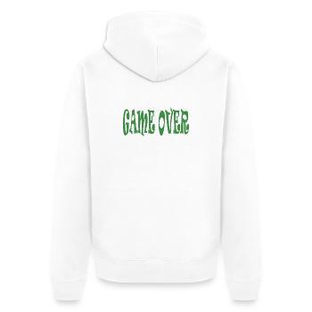 Game Over - Unisex Premium Organic Zip Hoodie - white - Back - Thijin (182cm)