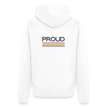 Pride Month LGBT - Stolz! - Unisex Premium Bio Zip Hoodie - Weiß - Hinten - Thijin (182cm)