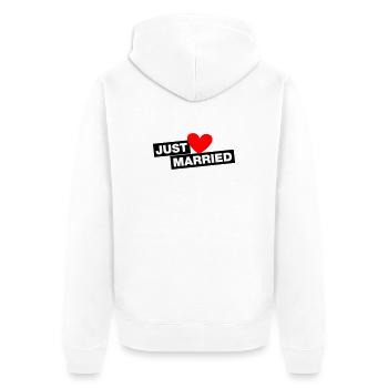 Just Married - für junge und alte Ehepaare - Unisex Premium Bio Zip Hoodie - Weiß - Hinten - Thijin (182cm)