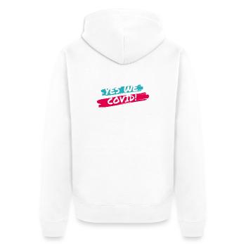 Yes We COVID! - Veste à capuche bio Premium Unisexe - blanc - Dos - Thijin (182cm)