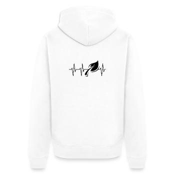Herzschlag Blatt grün Symbol Wald Puls Icon Ekg - Unisex Premium Bio Zip Hoodie - Weiß - Hinten - Thijin (182cm)