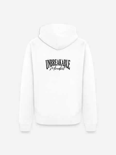 unbreakable gym mindset coach strong sugestion - Unisex Premium Organic Zip Hoodie - white