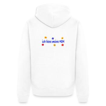 Fête des mères J’aime ma maman - Veste à capuche bio Premium Unisexe - blanc - Dos - Thijin (182cm)