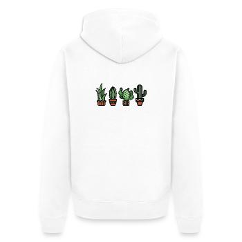 Cactus plante d’intérieur bande dessinée couleur botanique amour - Veste à capuche bio Premium Unisexe - blanc - Dos - Thijin (182cm)