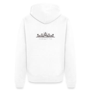 Budapest Ungarn - Unisex Premium Bio Zip Hoodie - Weiß - Hinten - Thijin (182cm)