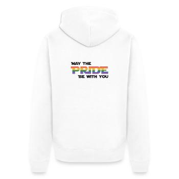 LGBT Pride Month - Möge die Pride mit dir sein - Unisex Premium Bio Zip Hoodie - Weiß - Hinten - Thijin (182cm)