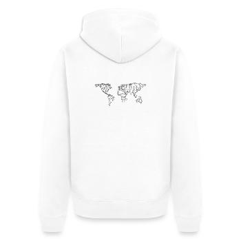 World map - Unisex Premium Organic Zip Hoodie - white - Back - Thijin (182cm)