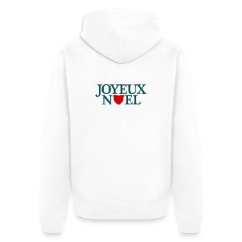 Joyeux Noël avec tête de staffie en forme de cœur - Veste à capuche bio Premium Unisexe - blanc - Dos - Thijin (182cm)