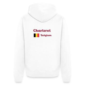 Charleroi Belgium- Stylish prints - Unisex Premium Organic Zip Hoodie - white - Back - Thijin (182cm)