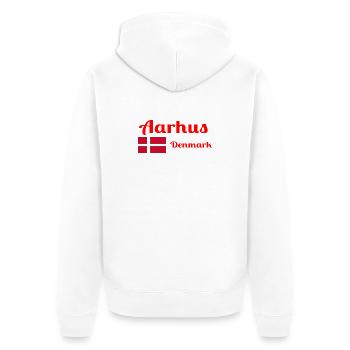 Aarhus, Danemark - Imprimés élégants - Veste à capuche bio Premium Unisexe - blanc - Dos - Thijin (182cm)