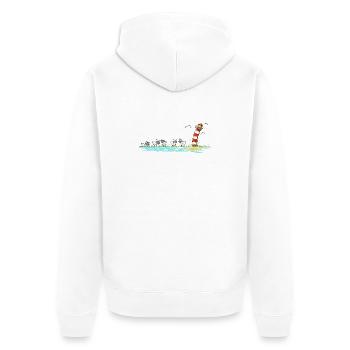 Lighthouse and Sheep I North Sea Baltic Sea Coast - Unisex Premium Organic Zip Hoodie - white - Back - Thijin (182cm)