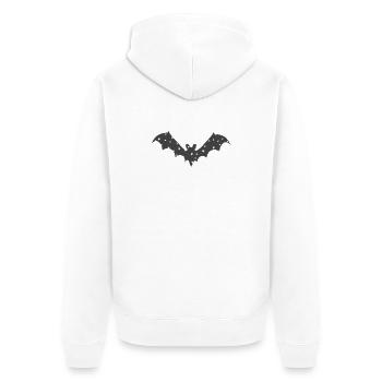 Fledermaus Nachtstern Silhouetten - Unisex Premium Bio Zip Hoodie - Weiß - Hinten - Thijin (182cm)