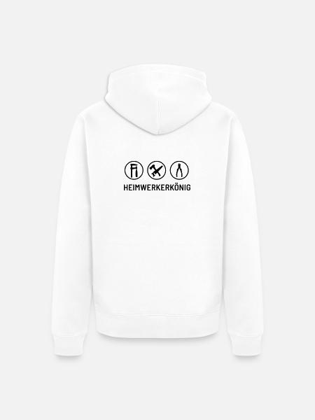 DIY king: clamp, saw, axes, pliers - Unisex Premium Organic Zip Hoodie - white