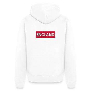 Conception du drapeau national coloré de l’Angleterre - Veste à capuche bio Premium Unisexe - blanc - Dos - Thijin (182cm)