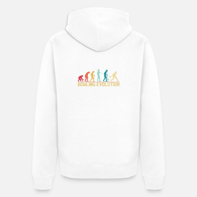 Affiche de voyage Bowlers Evolution - Veste à capuche bio Premium Unisexe - blanc
