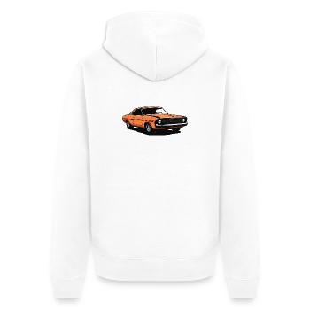 Illustration de vieille voiture vintage - Veste à capuche bio Premium Unisexe - blanc - Dos - Thijin (182cm)