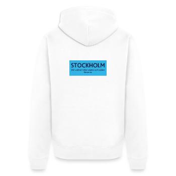 Convergence de l’eau de Stockholm - Veste à capuche bio Premium Unisexe - blanc - Dos - Thijin (182cm)