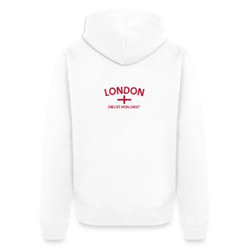London Flag and Motto - Unisex Premium Organic Zip Hoodie - white - Back - Thijin (182cm)