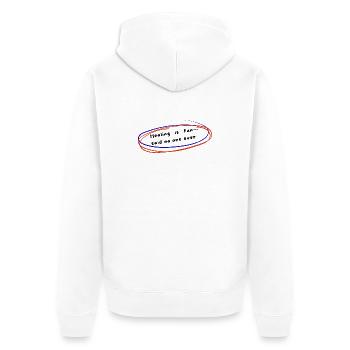 Funny Mental Health Quote  - Unisex Premium Organic Zip Hoodie - white - Back - Thijin (182cm)