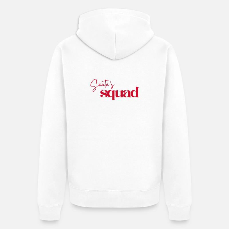 Logo de l’escouade du Père Noël - Veste à capuche bio Premium Unisexe - blanc