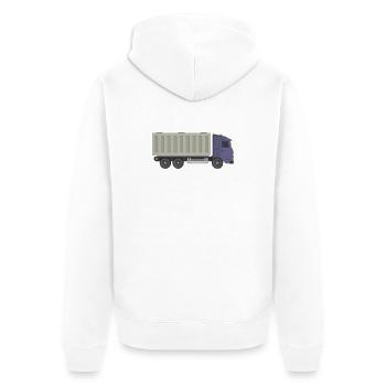 Camions porte-conteneurs - Veste à capuche bio Premium Unisexe - blanc - Dos - Thijin (182cm)