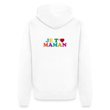Je t'aime Maman - Fête des Mères - Veste à capuche bio Premium Unisexe - blanc - Dos - Thijin (182cm)