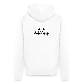 Style ligne Heartbeat de Panda mignonne - Veste à capuche bio Premium Unisexe - blanc - Dos - Thijin (182cm)