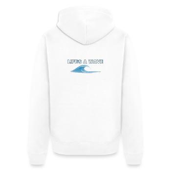 Welle des Lebens - Unisex Premium Bio Zip Hoodie - Weiß - Hinten - Thijin (182cm)