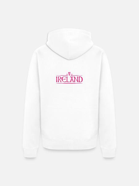 Ireland - Irland - Ire - irisch - Harfe - Unisex Premium Bio Zip Hoodie - Weiß