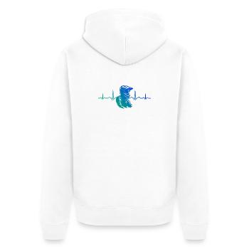 Motif emblématique du motocross - Veste à capuche bio Premium Unisexe - blanc - Dos - Thijin (182cm)