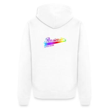 Pensionär 2026 Renten Hoodie, Tasse, Shirt - Unisex Premium Bio Zip Hoodie - Weiß - Hinten - Thijin (182cm)