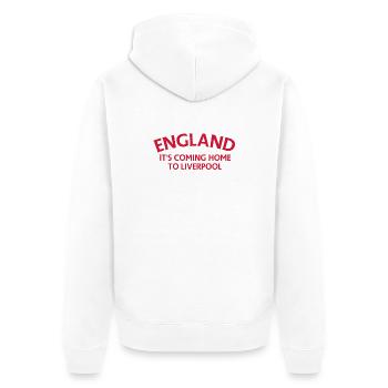 L’Angleterre Elle rentre à Liverpool - Veste à capuche bio Premium Unisexe - blanc - Dos - Thijin (182cm)