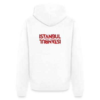 Modern Istanbul Turkey Mirrored Typography Art - Unisex Premium Organic Zip Hoodie - white - Back - Thijin (182cm)