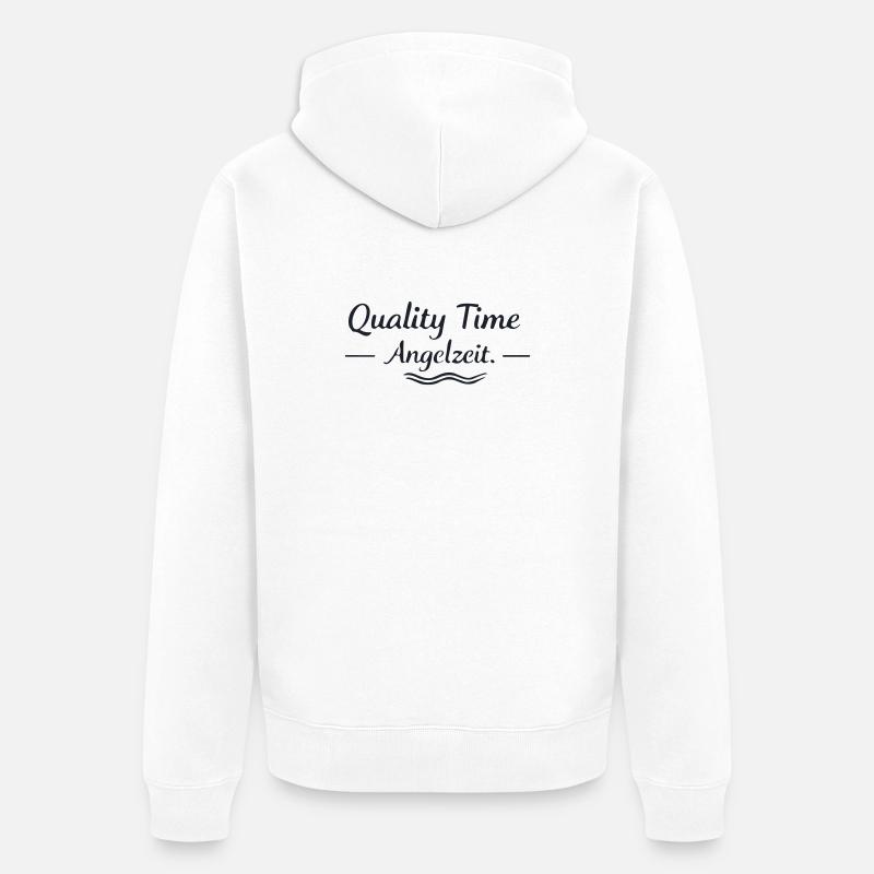 Temps de pêche de qualité - Veste à capuche bio Premium Unisexe - blanc