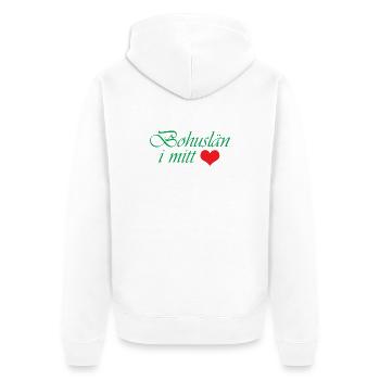 Bohuslän in meinem Herzen - Unisex Premium Bio Zip Hoodie - Weiß - Hinten - Thijin (182cm)
