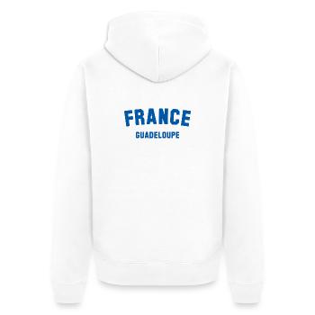 Guadeloupe France - Unisex Premium Bio Zip Hoodie - Weiß - Hinten - Thijin (182cm)