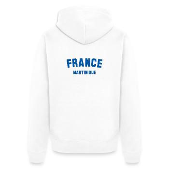 Martinique France Caribbean Karibik - Unisex Premium Organic Zip Hoodie - white - Back - Thijin (182cm)