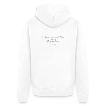 Grands mots vs. personnes durables - Veste à capuche bio Premium Unisexe - blanc - Dos - Thijin (182cm)