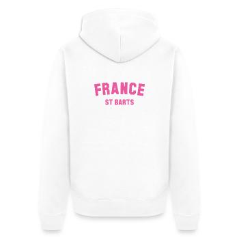 Saint-Barts, France, Caraïbes, Karibik - Veste à capuche bio Premium Unisexe - blanc - Dos - Thijin (182cm)
