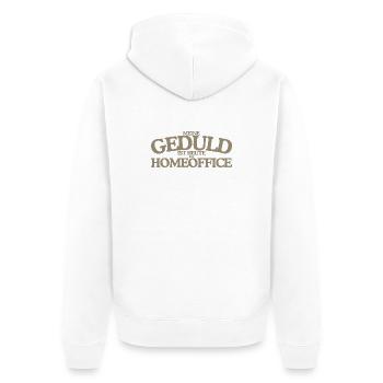  Meine Geduld ist heute im Homeoffice Retro - Unisex Premium Bio Zip Hoodie - Weiß - Hinten - Thijin (182cm)