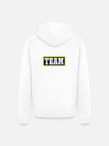 Team - Unisex Premium Organic Zip Hoodie - white
