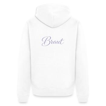 Braut - Unisex Premium Bio Zip Hoodie - Weiß - Hinten - Thijin (182cm)