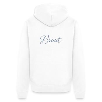 Braut - Unisex Premium Bio Zip Hoodie - Weiß - Hinten - Thijin (182cm)
