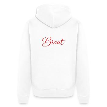 Braut - Unisex Premium Bio Zip Hoodie - Weiß - Hinten - Thijin (182cm)