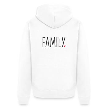 Famille ❤️ – Un design de texte aimé - Veste à capuche bio Premium Unisexe - blanc - Dos - Thijin (182cm)