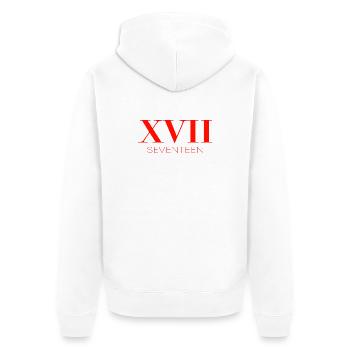 Idée de cadeau pour le 17e anniversaire - Veste à capuche bio Premium Unisexe - blanc - Dos - Thijin (182cm)