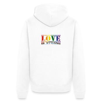 Love Is Strong Rainbow Style LGBTQ - Veste à capuche bio Premium Unisexe - blanc - Dos - Thijin (182cm)