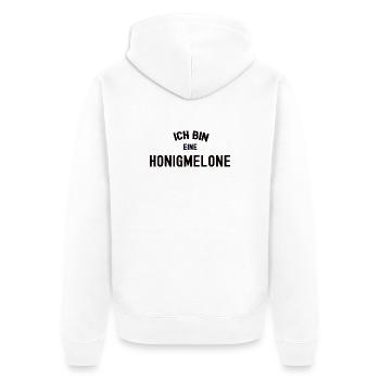 ICH BIN EINE HONIGMELONE Karneval Kostüm Melone - Unisex Premium Bio Zip Hoodie - Weiß - Hinten - Thijin (182cm)