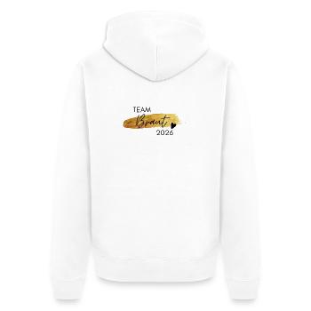 Braut Gold Herz Hochzeit JGA Team Bride Geschenk - Unisex Premium Bio Zip Hoodie - Weiß - Hinten - Thijin (182cm)